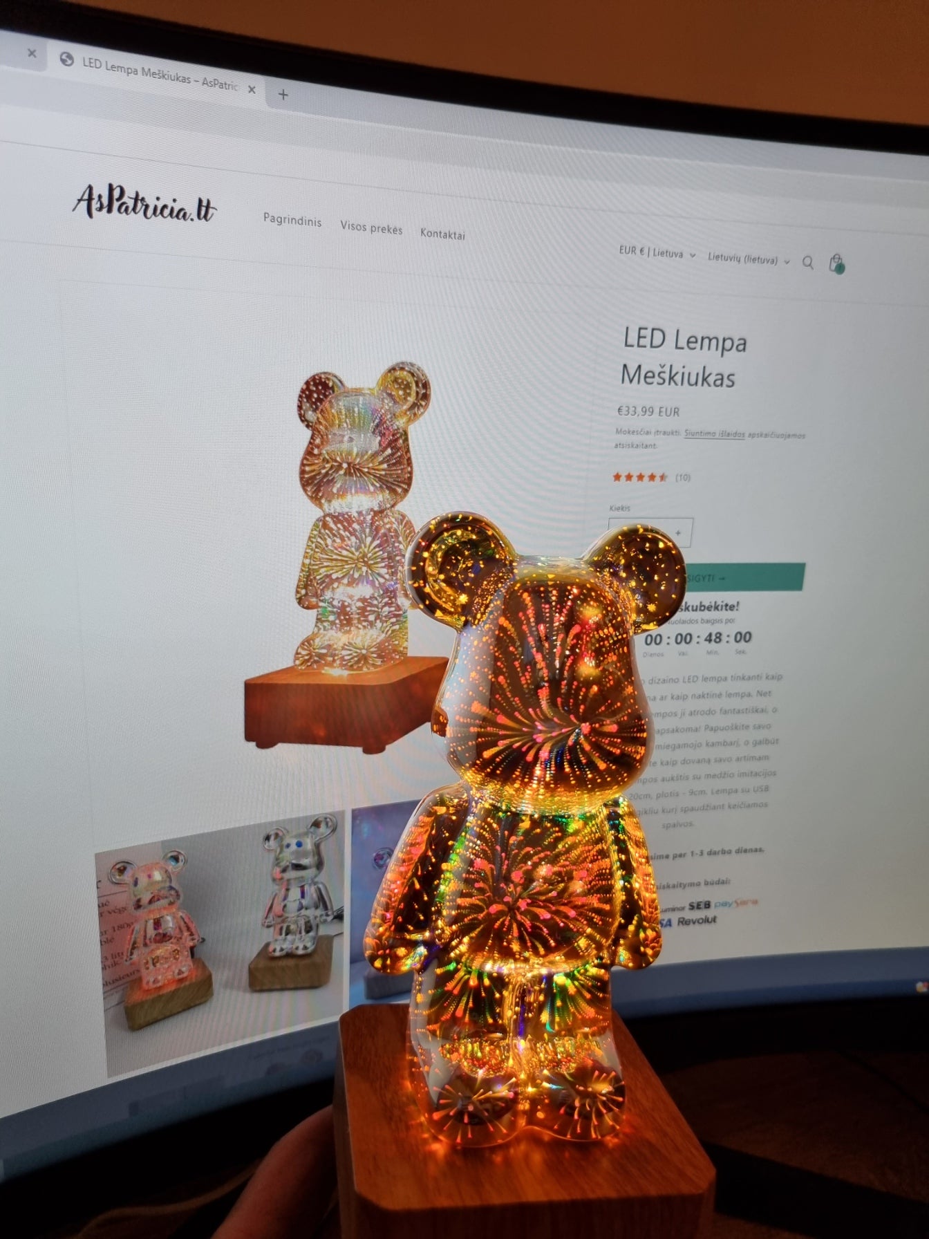 LED Lempa Meškiukas