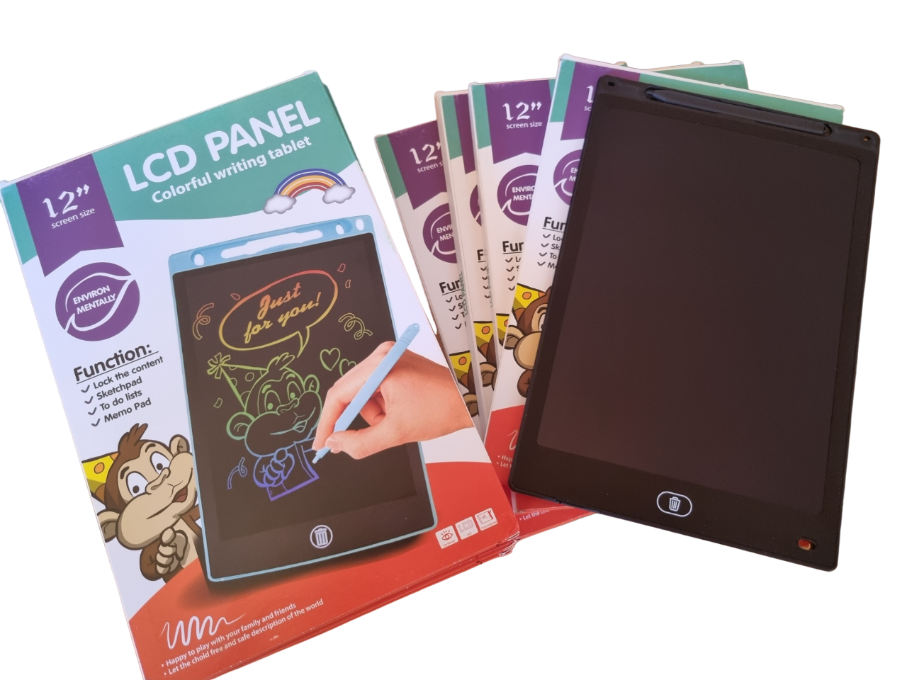 12 colių LCD piešimo - rašymo planšetė vaikams