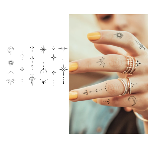Henna pirštų tattoo